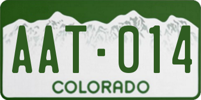 CO license plate AAT014