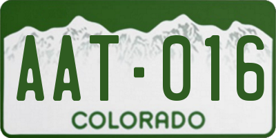 CO license plate AAT016