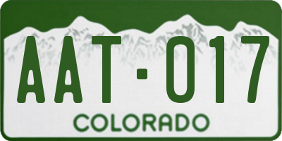 CO license plate AAT017