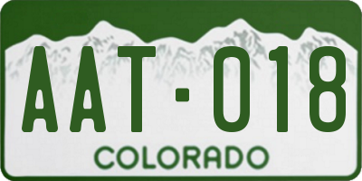 CO license plate AAT018