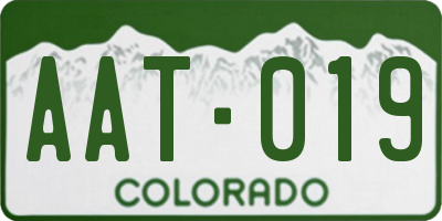 CO license plate AAT019
