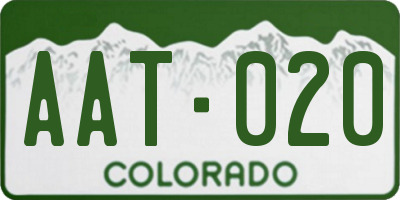 CO license plate AAT020