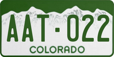 CO license plate AAT022