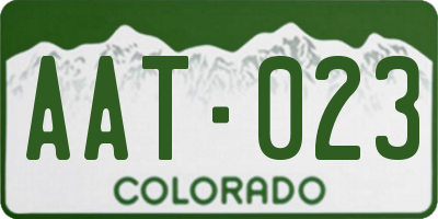 CO license plate AAT023