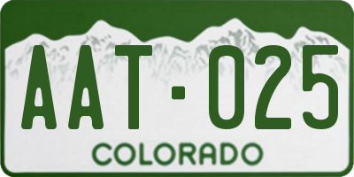 CO license plate AAT025