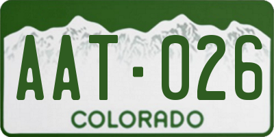 CO license plate AAT026