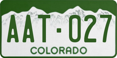 CO license plate AAT027