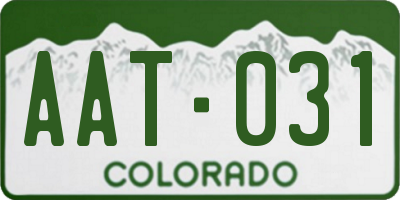 CO license plate AAT031