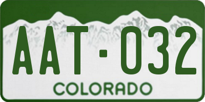 CO license plate AAT032