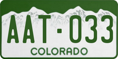 CO license plate AAT033