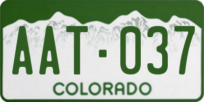 CO license plate AAT037
