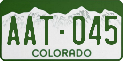 CO license plate AAT045