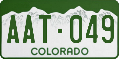 CO license plate AAT049