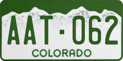 CO license plate AAT062