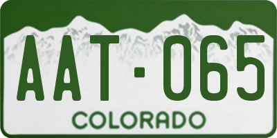 CO license plate AAT065