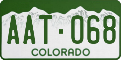 CO license plate AAT068