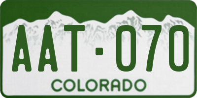 CO license plate AAT070