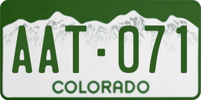 CO license plate AAT071