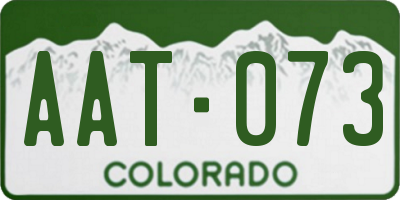 CO license plate AAT073