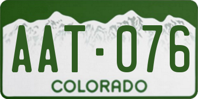 CO license plate AAT076