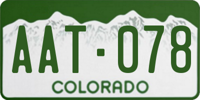 CO license plate AAT078