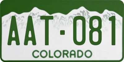 CO license plate AAT081