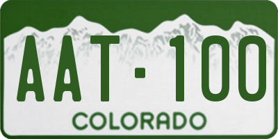 CO license plate AAT100