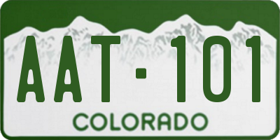 CO license plate AAT101