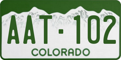 CO license plate AAT102