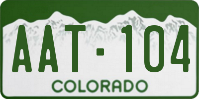 CO license plate AAT104