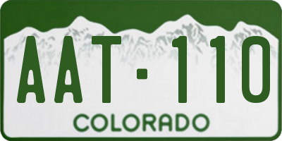 CO license plate AAT110