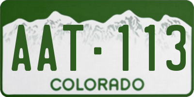 CO license plate AAT113