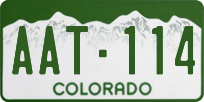 CO license plate AAT114