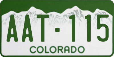 CO license plate AAT115