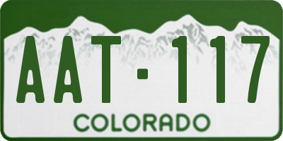 CO license plate AAT117