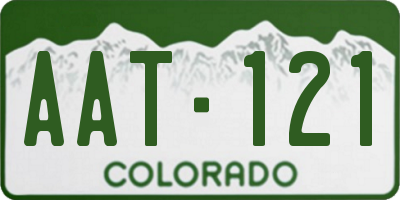 CO license plate AAT121