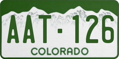 CO license plate AAT126