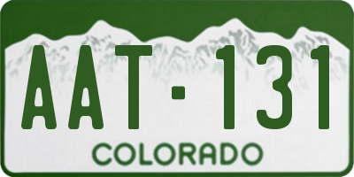 CO license plate AAT131