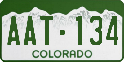 CO license plate AAT134