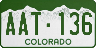 CO license plate AAT136