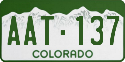 CO license plate AAT137