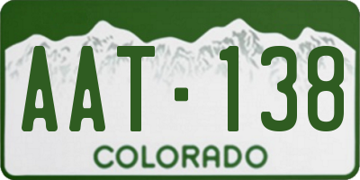 CO license plate AAT138