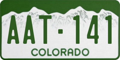 CO license plate AAT141