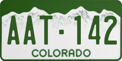 CO license plate AAT142