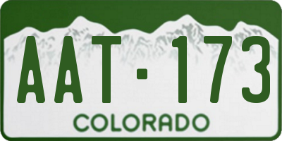 CO license plate AAT173