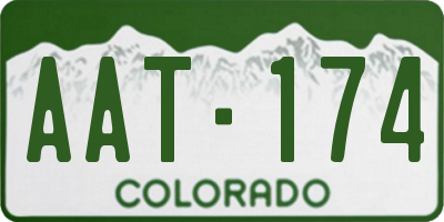 CO license plate AAT174