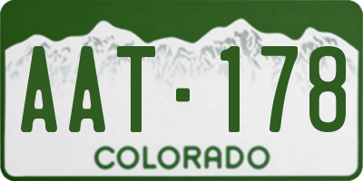 CO license plate AAT178