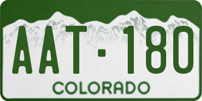 CO license plate AAT180