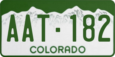 CO license plate AAT182