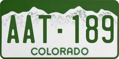 CO license plate AAT189